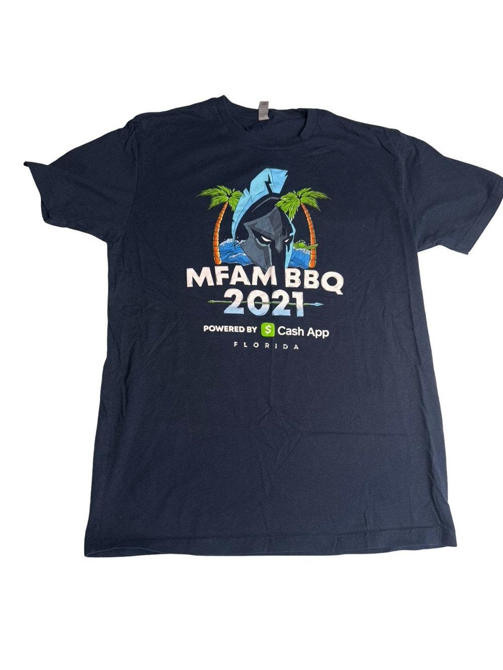 Next Level Apparel Navy NickMerc MFAM BBQ 2021 Graphic T-Shirt